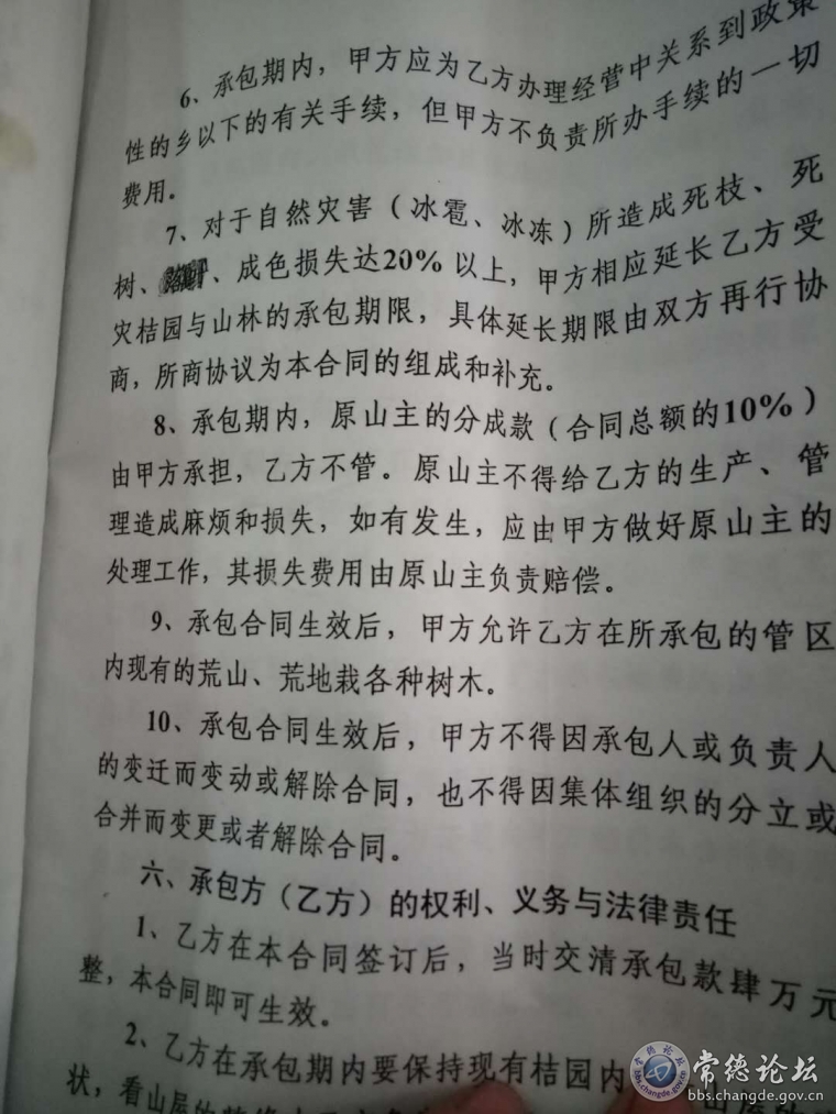合同上写了